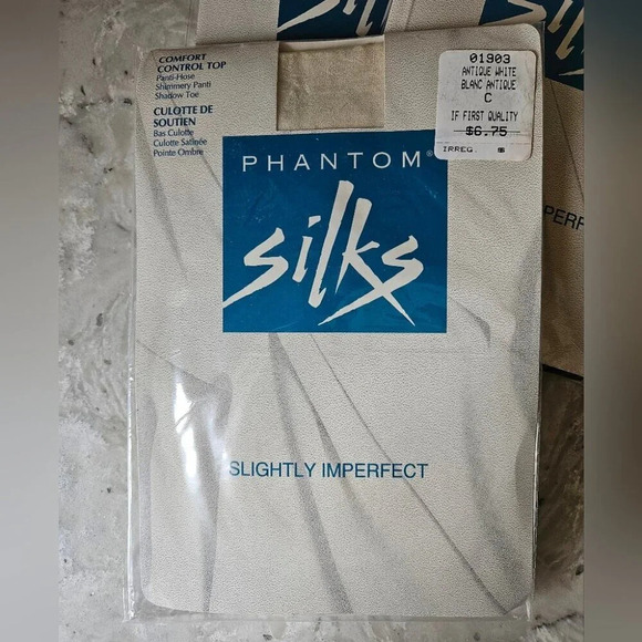 4 Packs of Phantom Comfort Control Top Silks/Pantihose/Tights Shimery Shadow Toe - Picture 4 of 6